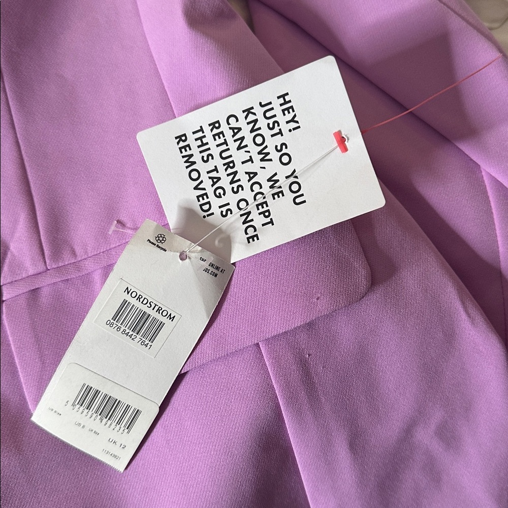 NEW Nordstrom ASOS Lavender Long Oversized Double Breasted Single Button Blazer - Picture 11 of 11